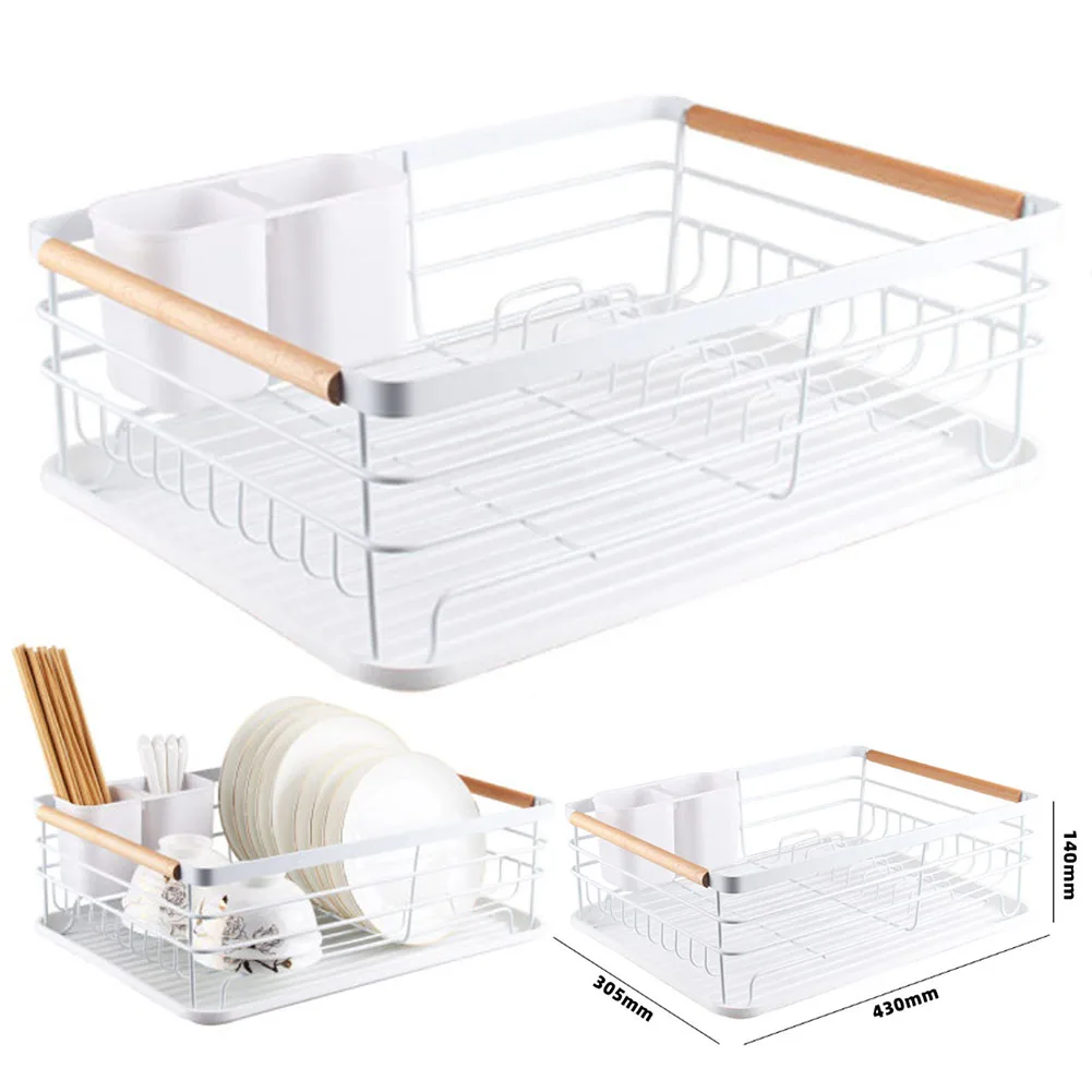 White Iron Dish Drainer dish draining rack Kitchen countertop storage rack: 3 - 5 Days Free Delivery Only UK