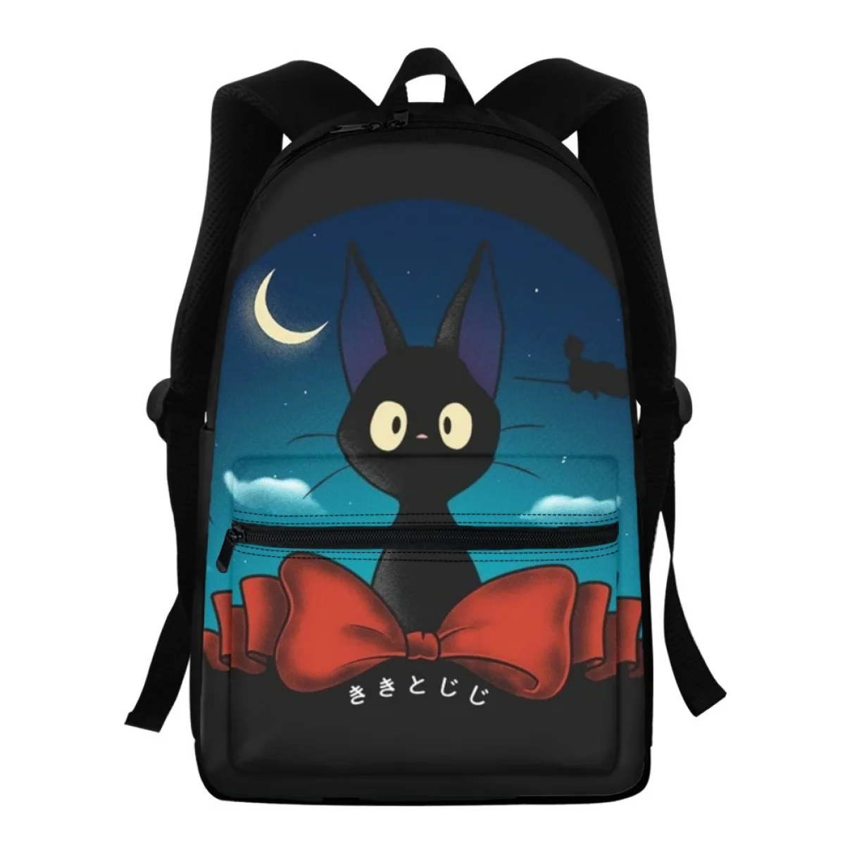 

FORUDESIGNS Studio Ghibli Schoolbags Cute Black Cats Printing School Backpacks Multi-pocket Scratch-resistant Big Capacity