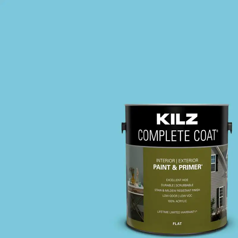 

Coat Paint & Primer, Interior/Exterior, Flat, Creek, 1 Gallon