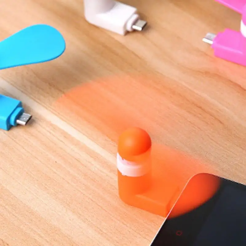 5ColorsMiniElectricPhoneFanPortableMicroUSBCoolingFanMute