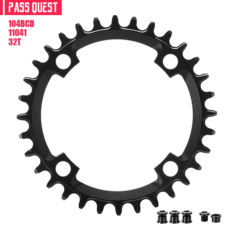 

PASS QUEST MTB Round 104BCD Chainring 7075-T651 Aluminum Alloy CNC Bcd Crown 104 32T/34T/36T/38T/40T/42T/44T/46T/48T Plate