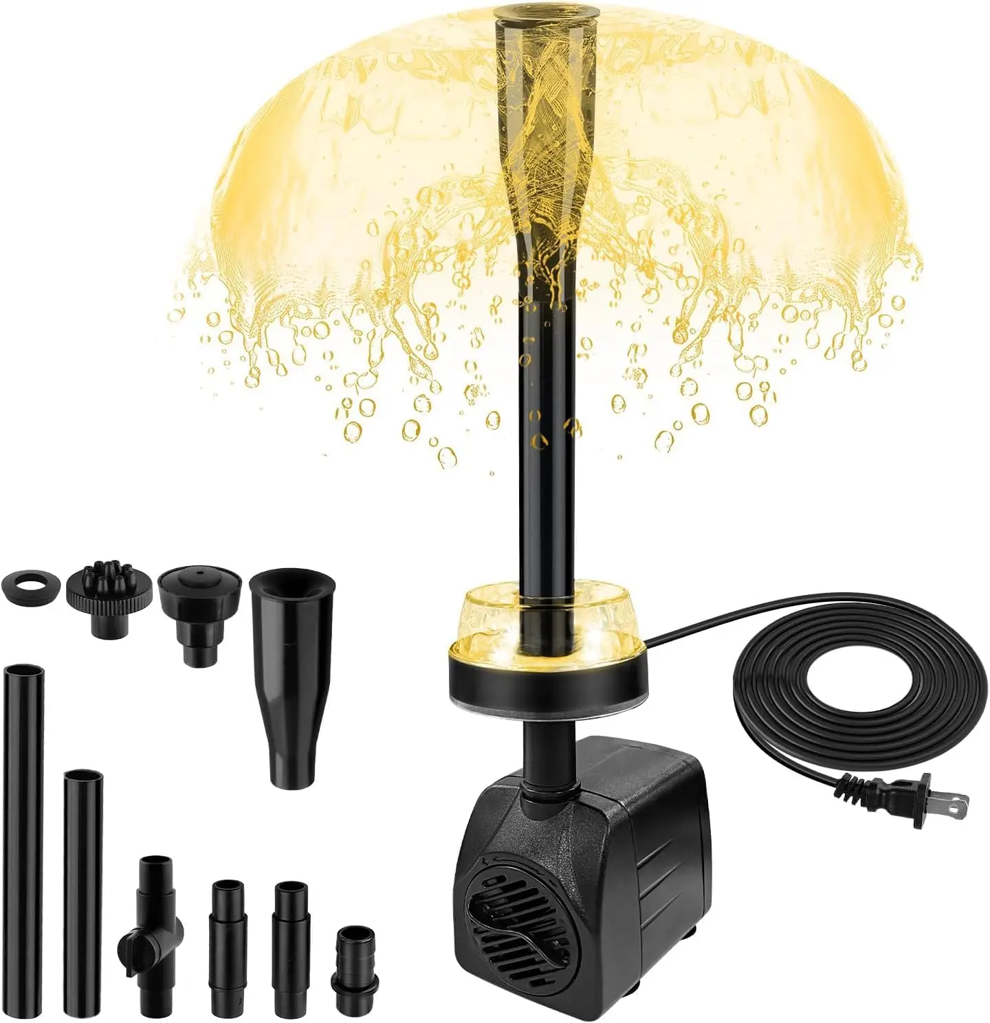 ตัวเลือกสินค้า ปั๊มน้ำพุ LED 15W 800L/H สวน/บ่อปลา