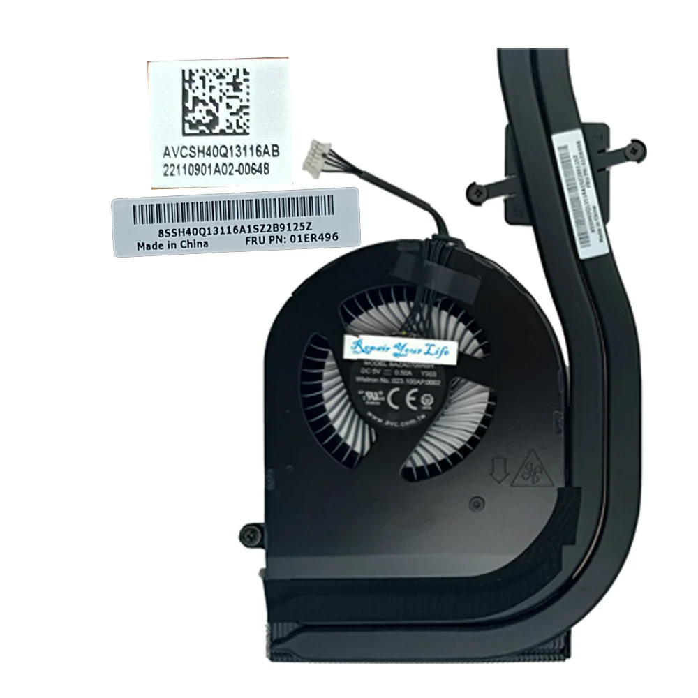 Dissipador de Calor do Ventilador do Refrigerador do Processador para Lenovo Módulo Térmico Thinkpad T580 P52s 20l9 20lb 20lc Swg 01er496 01er495 Sh40q13116 Novo - Imagem 2
