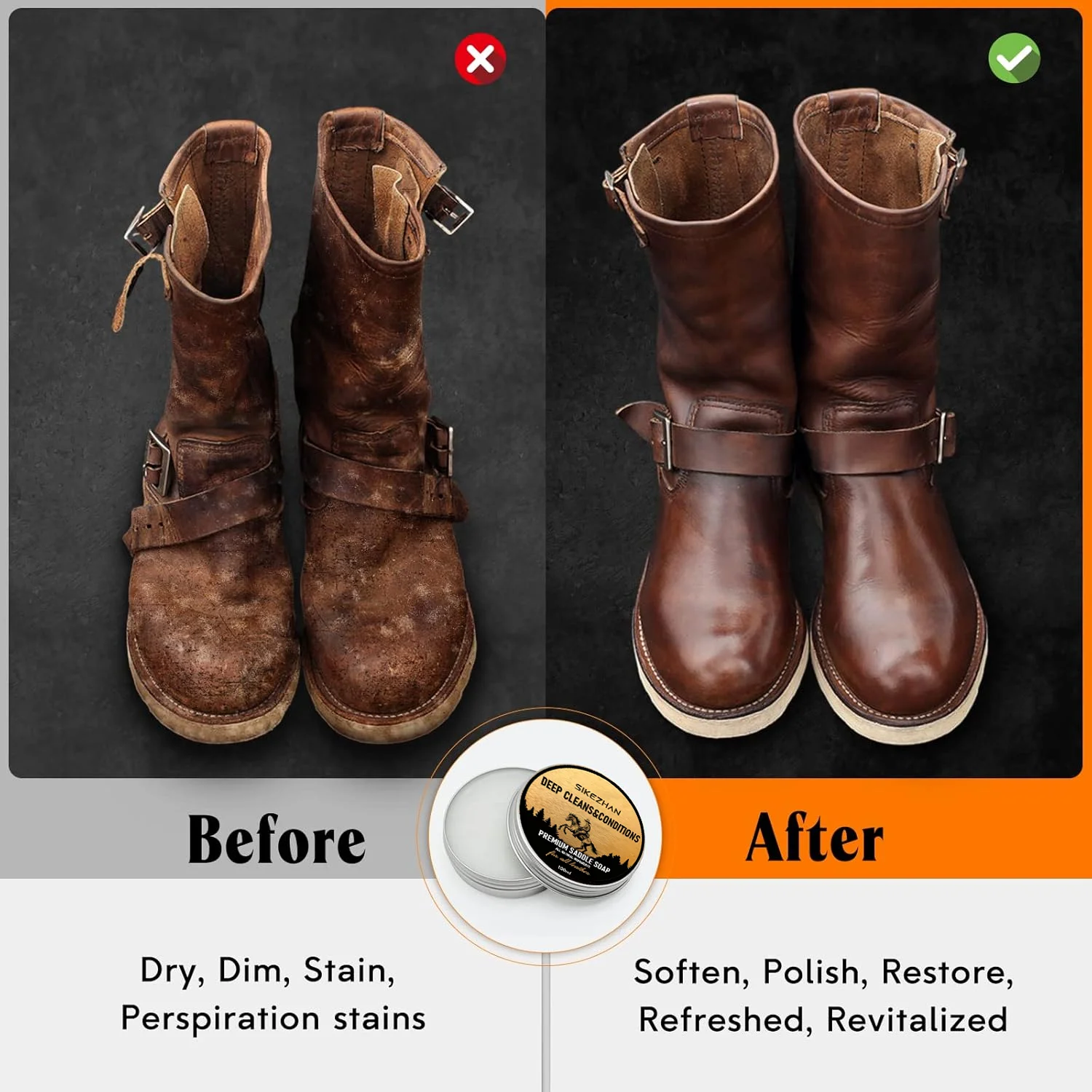Premium Leather Cleaner & Restorer - Revitalize & Protect Leather Goods
