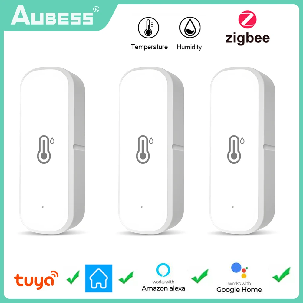 Tuya Smart Temperature Sensor Battery Powered App Remote Control Voice