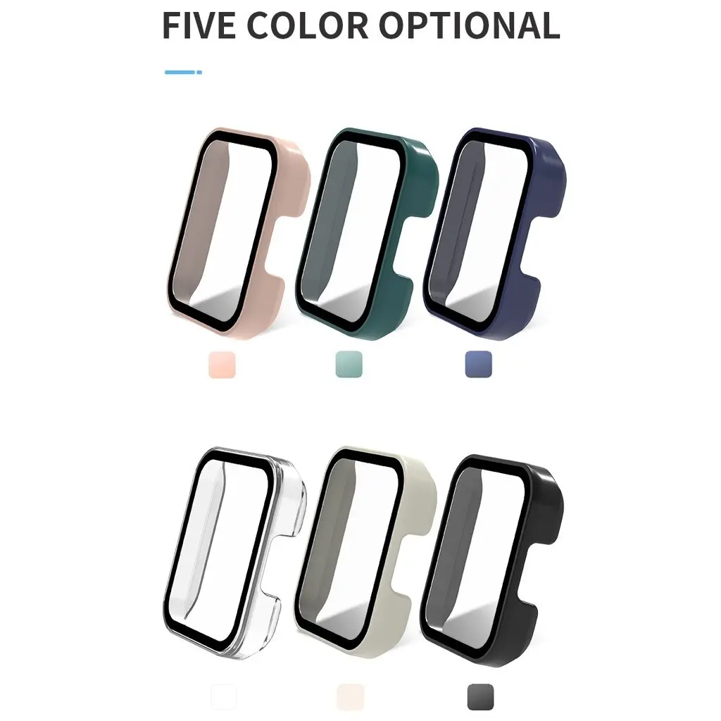 9D 유리 케이스 + Redmi Watch 2 Lite 용 스트랩 Redmi Watch2 Lite 액세서리 용 PC 하드 커버 화면 보호기 시계 밴드 팔찌