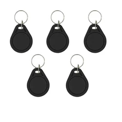 Enhanced NFC Writable Keyfob Tags - Pack of 5/10/50, GEN2 CUID with App Support (5Black - KeyCUID)