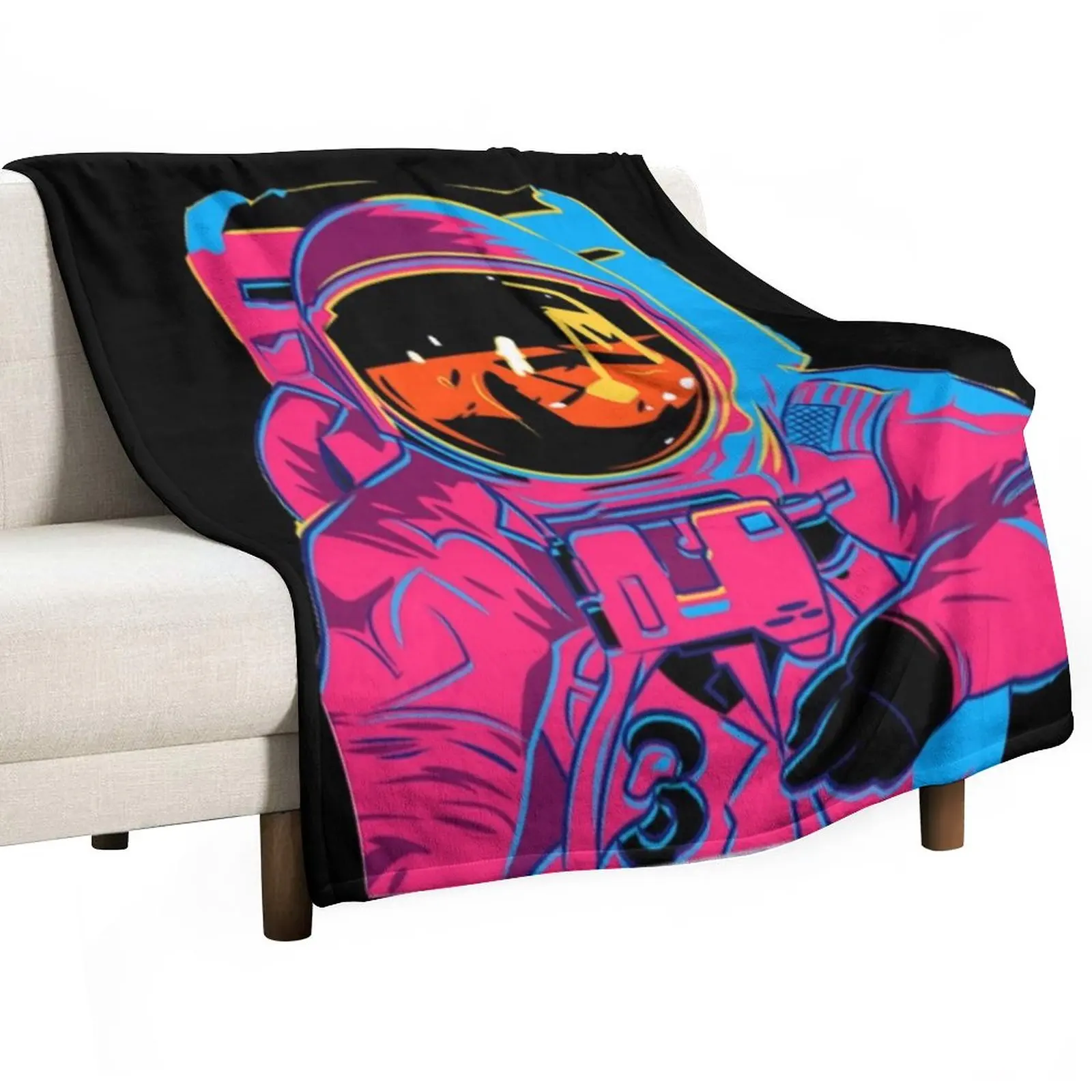 

Trippy rainbow Astronaut Throw Blanket Sofas Hair Blanket