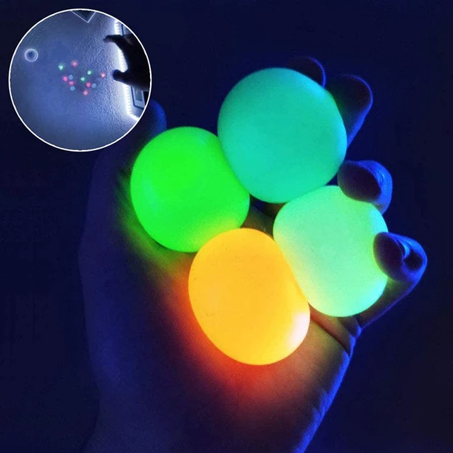 45/60mm Stick Wall Ball Glowing Fidget Toy Squash Xmas Sticky Target Ball Aldult Decompression Throw Stress Reliefer Kids Gift 1