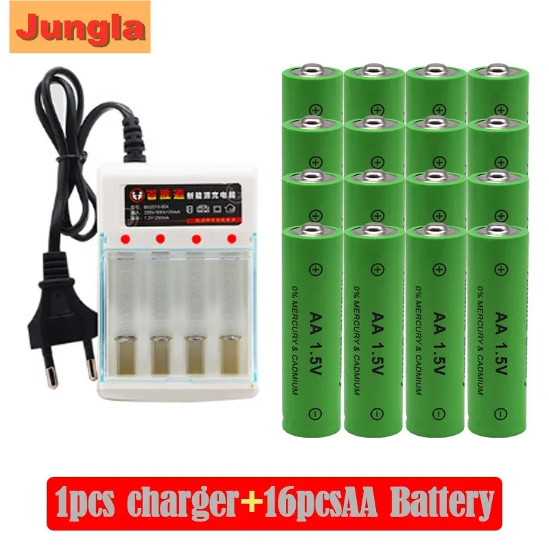 

100% New Brand AA rechargeable battery 4000mAh 1.5v AA Alkaline Rechargeable batery + AA charger