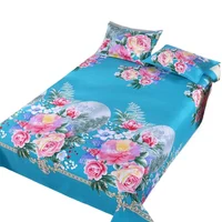 3pcs/Set Home Textile Bed Sheet Set with Pillowcases Cotton Material Lovers Home Room Bedding Flat Sheet Bed Sheet Set