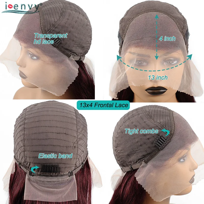 Transparent Lace Frontal Wig Human Hair Wigs Peruvian Straight Lace Front Wigs Women human hair wig