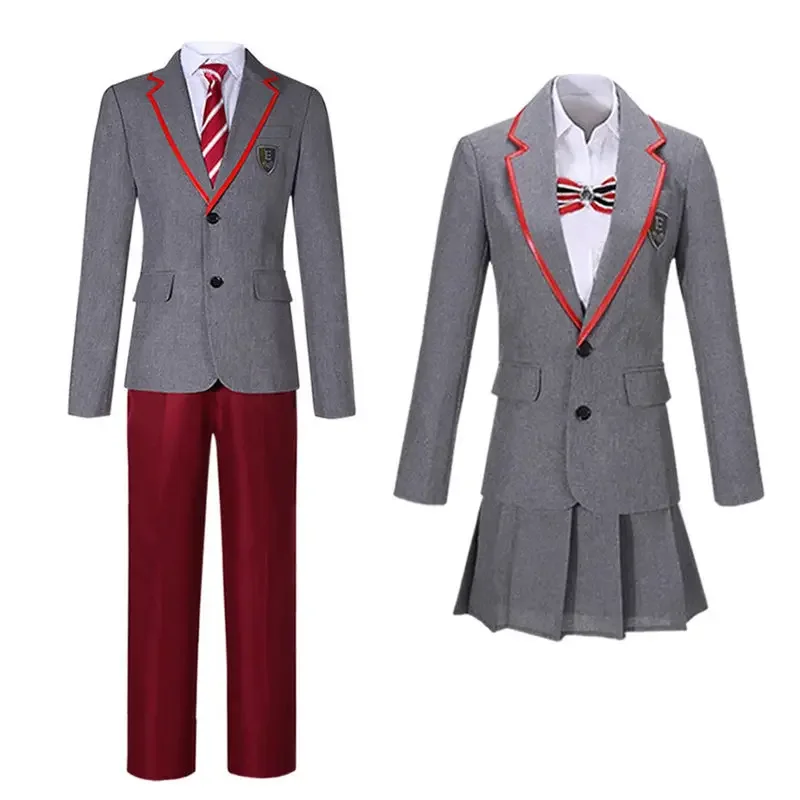 

2022 New CosDaddy Las Encinas Elite School Uniform Costume Man Women Suit Shirt Skirt Pleated JK Series Cosplay Costume