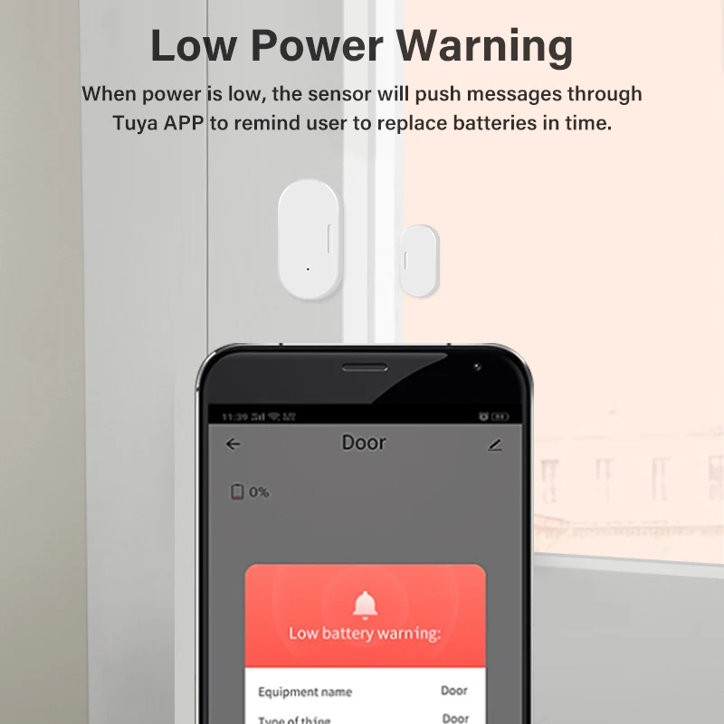 AUBESS Tuya Zigbee Smart Door Sensor Door Open Closed Detectors Smart Home Security Protect Alarm System Life APP Control