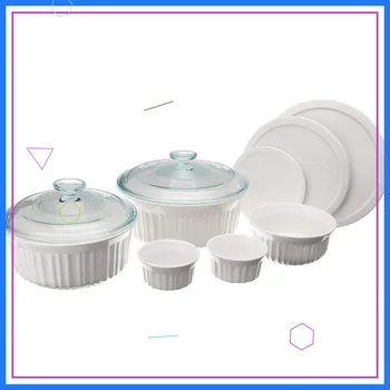 10-Pc Ceramic Bakeware Set with Lids 1