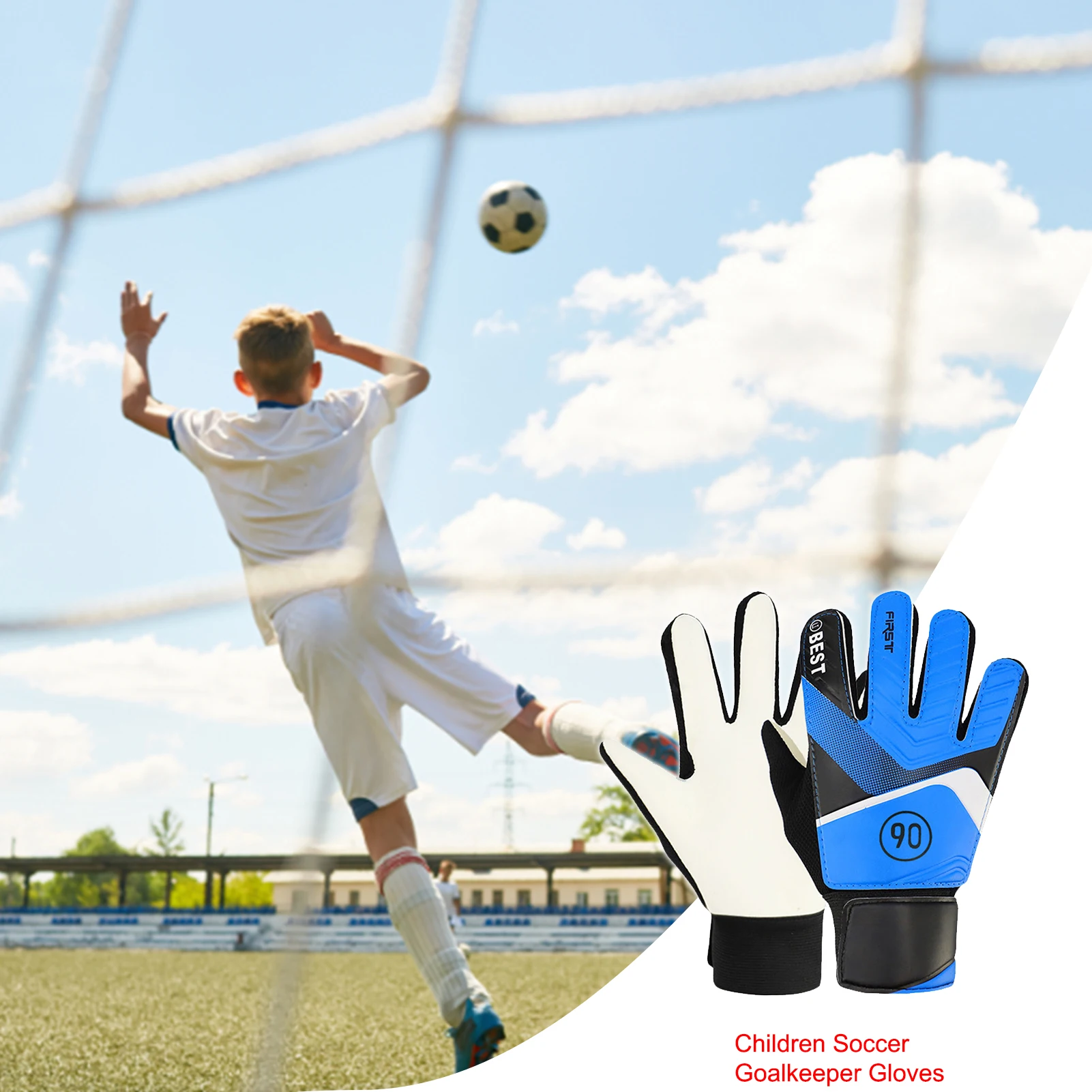 Gants de gardien de but de football pour garçons, enfants, adultes, taille 6/7/8/9/10 (taille 9, noir