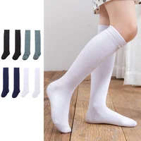 Women Girls Knee Socks Cotton Casual High Thigh Stockings Soild Color Academic Style Lolita Ladies Girls Warm Knee Socks 1