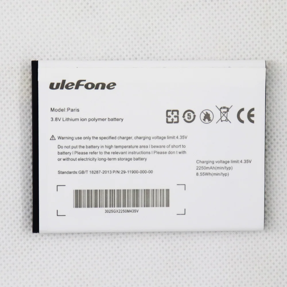 

2022 Year Original 2250mAh 3.8V Battery for Ulefone Paris Replacement Phone Battery Backup Batteries for Ulefone Paris X Paris
