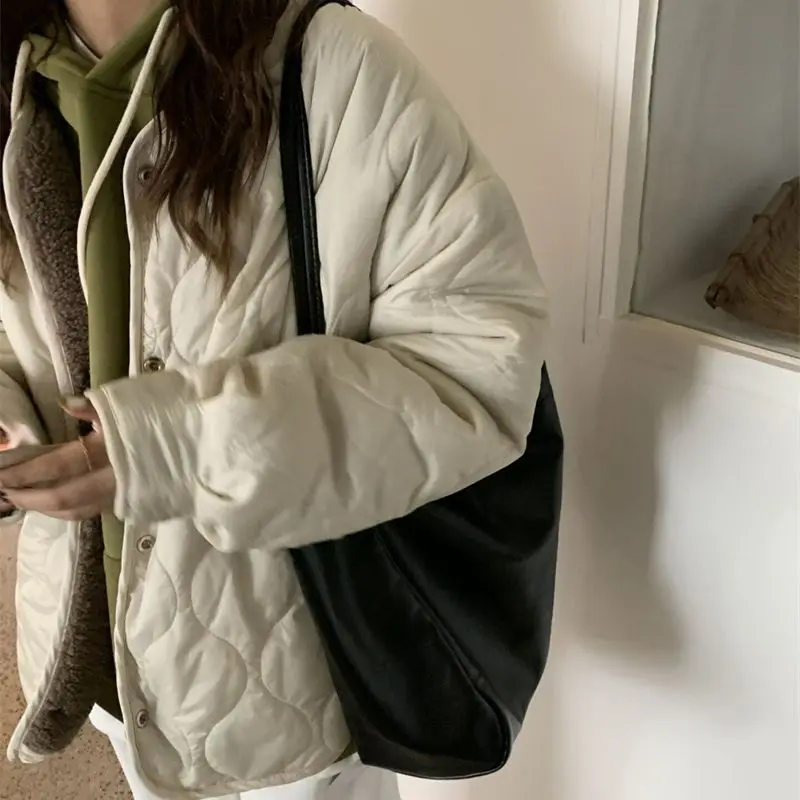 2023 Winter New Thickened Lamb Wool on Both Sides Wear Cotton Suit Coat Female and Thin Lazy Wind Short Cotton Suit Solid Color