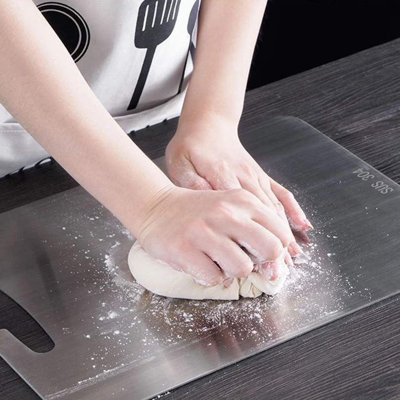 316 Kitchen Cutting Boards Stainless Steel Chopping Board Thickened Double Sided Cutting Board Block Kneading Dough Board