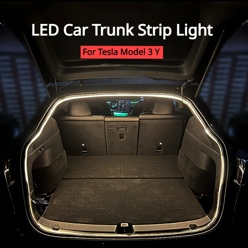 

LED Trunk Strip Light for Tesla Model 3 Y 2021-2023 Light Bar Ambient Lamps Front Spare Box Light Taillights Car Accessories