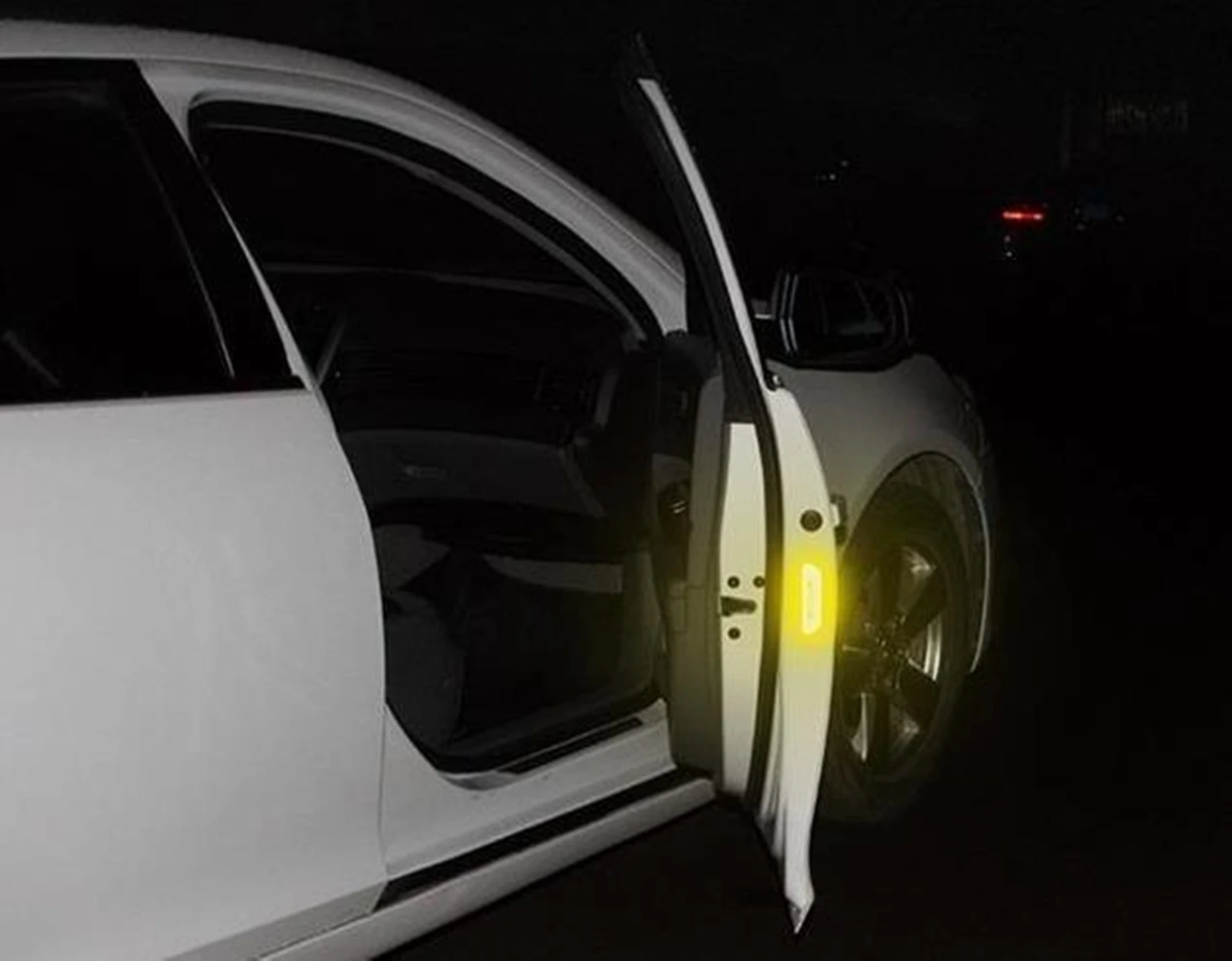 6 Stück Autotür Warn aufkleber Aufkleber offen reflektierende gelbe Antik ollisions abdeckung Verkleidung – Detail 7
