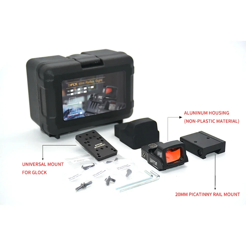 Red Dot Sight EOTECH 550 EFLX Collimator Red Green 3 MOA Holographic Reflex Airsoft Pistol Optic Riflescope w/ Universal Glock Mount