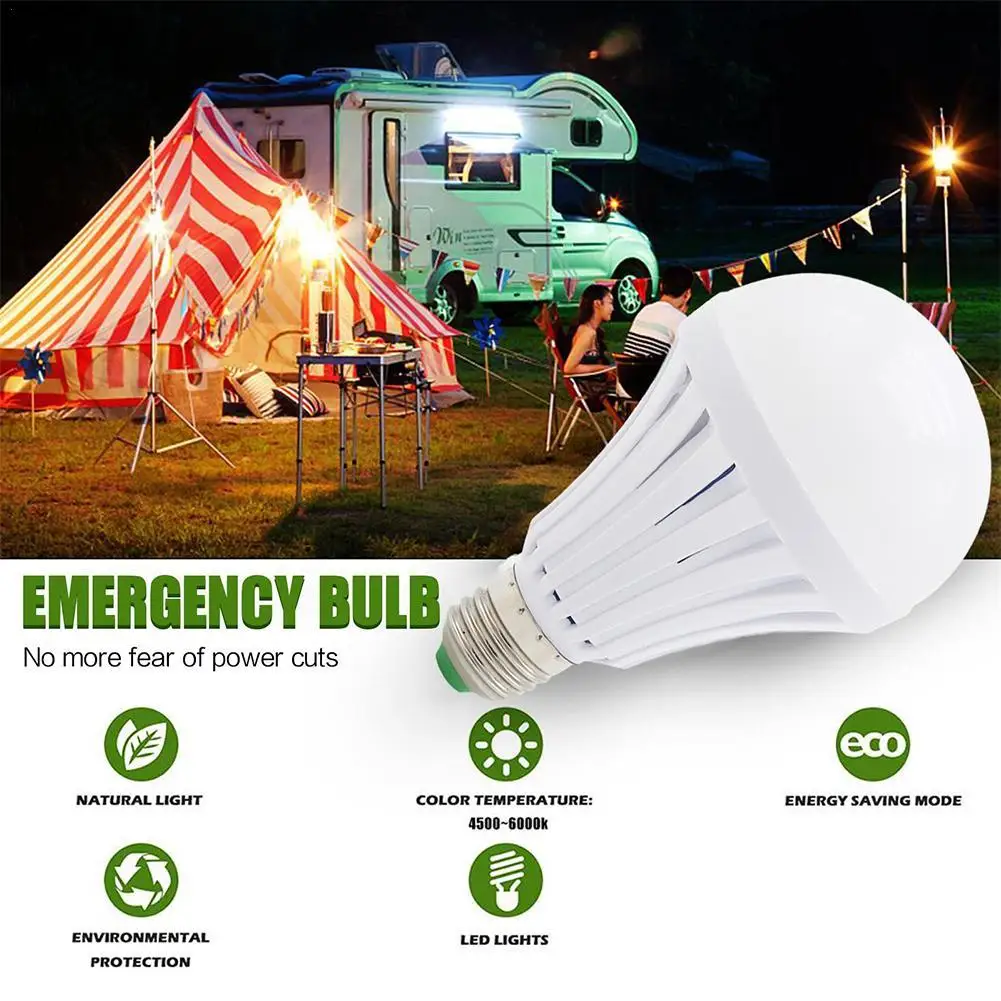 

LED 5/7/9/12/15W Emergency Light Bulb Lamps Rechargeable Battery Lighting Lamp For Outdoor Lighting Bombillas Flashlight