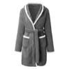 Robe d'hiver décontractée en peluche pour femmes, couleur unie assortie, Double poche, chemise de nuit à bretelles, peignoir pelucheux, manteaux, vêtements de maison pour dames