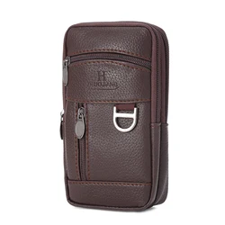 Men's Waterproof PU Leather Waist Bag - Versatile Outdoor and Business Accessory (Coffee)