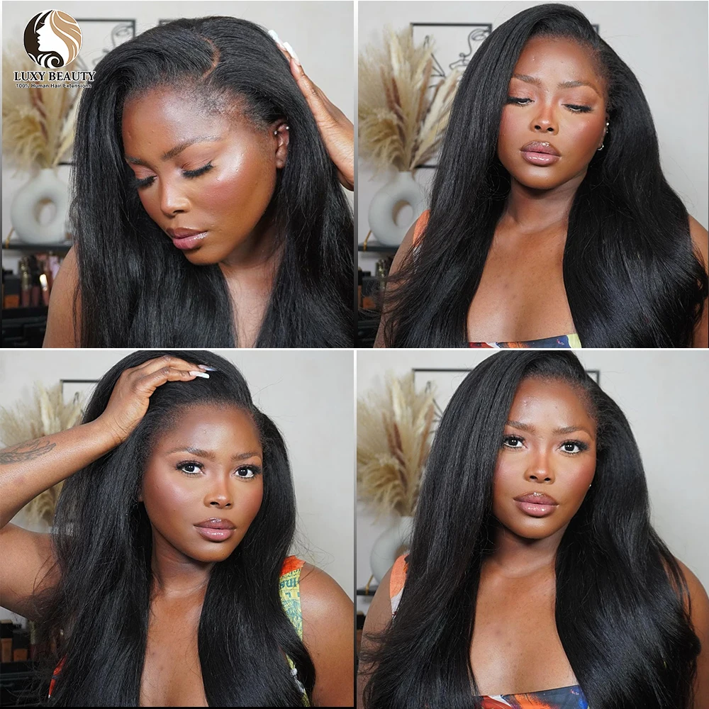 Light Yaki Straight Tape In Human Hair Extensions PU Skin Weft Human Hair Bundles Invisible Yaki Straight Tape In Hair Extension