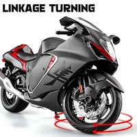 1:9 SUZUKI Hayabusa GSX-1300R Alloy Racing Motorcycle Model Diecast Metal Street Sports Motorcycle Model With Light Kid Toy Gift 2