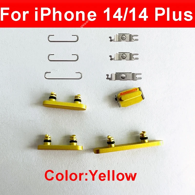 Pack Boutons Latéraux Pour IPhone 14/14 Plus - Power, Volume, Mute - Blanc - Neuf