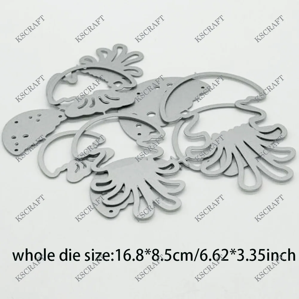 KSCRAFT 계층화 된 해파리 절단 다이 스텐실 DIY Scrapbooking 장식 엠보싱 DIY 종이 카드