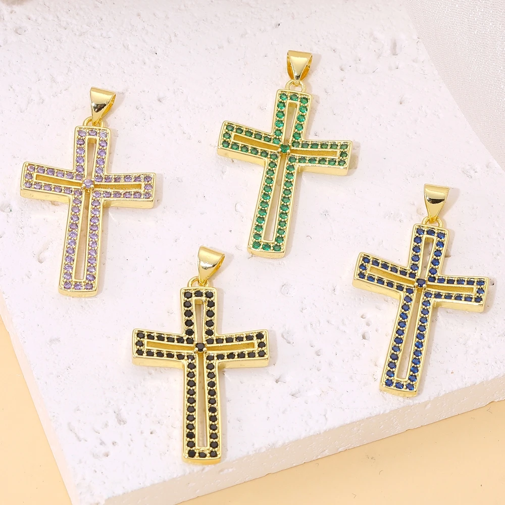 Juya handgemachte 18K echt vergoldete Opal Muschel christliches Kreuz Charms für DIY religiöse Weihnachtsgeschenk Schmuckherstellung Zubehör – Detail 8
