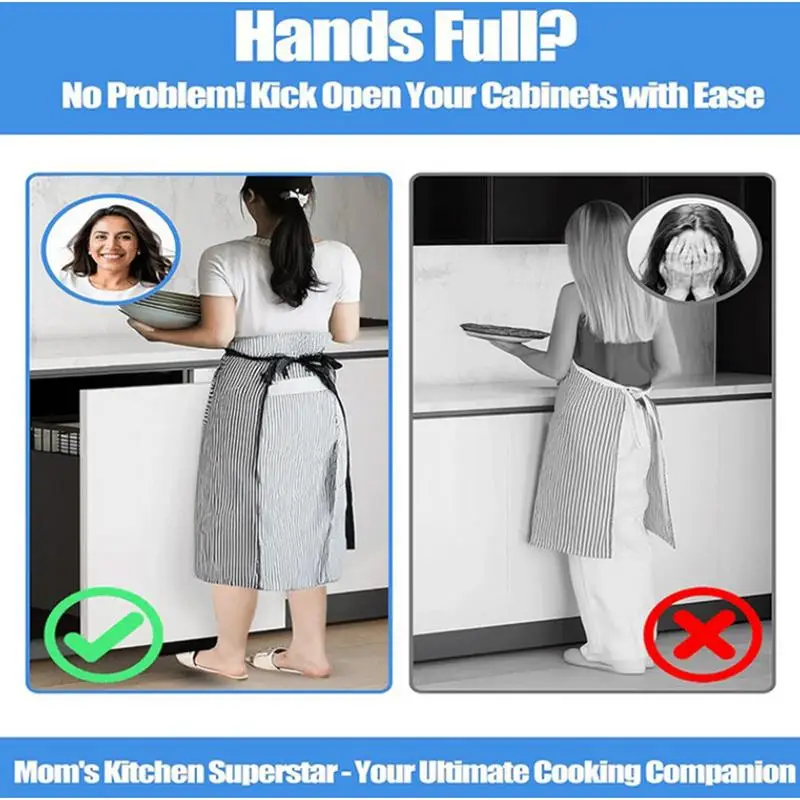 Trash Cabinet Foot Pull Creative Trash Drawer Handless Handle Garbage Cabinet Foot Pull Under for Kitchen Home