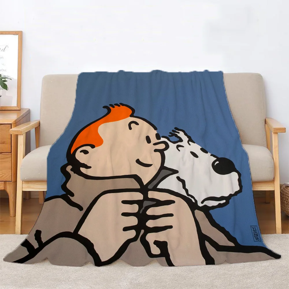 Blanket Bed Throw Blanket Fluffy Adventures of TintinS Microfiber Bedding Decorative Blankets for Sofa Home Interior Beach Towel 3