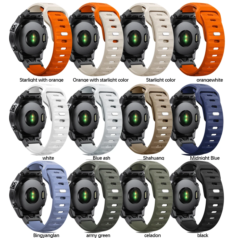 Versatile Silicone Quick Release Smartwatch Band - 22mm/26mm Strap