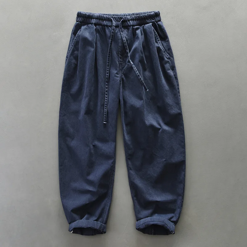 Pantaloni Uomo In Velluto A Coste Elasticizzati – Modello Relax A Gamba Larga Con Cordoncino – Perfetti Per Il Tempo Libero