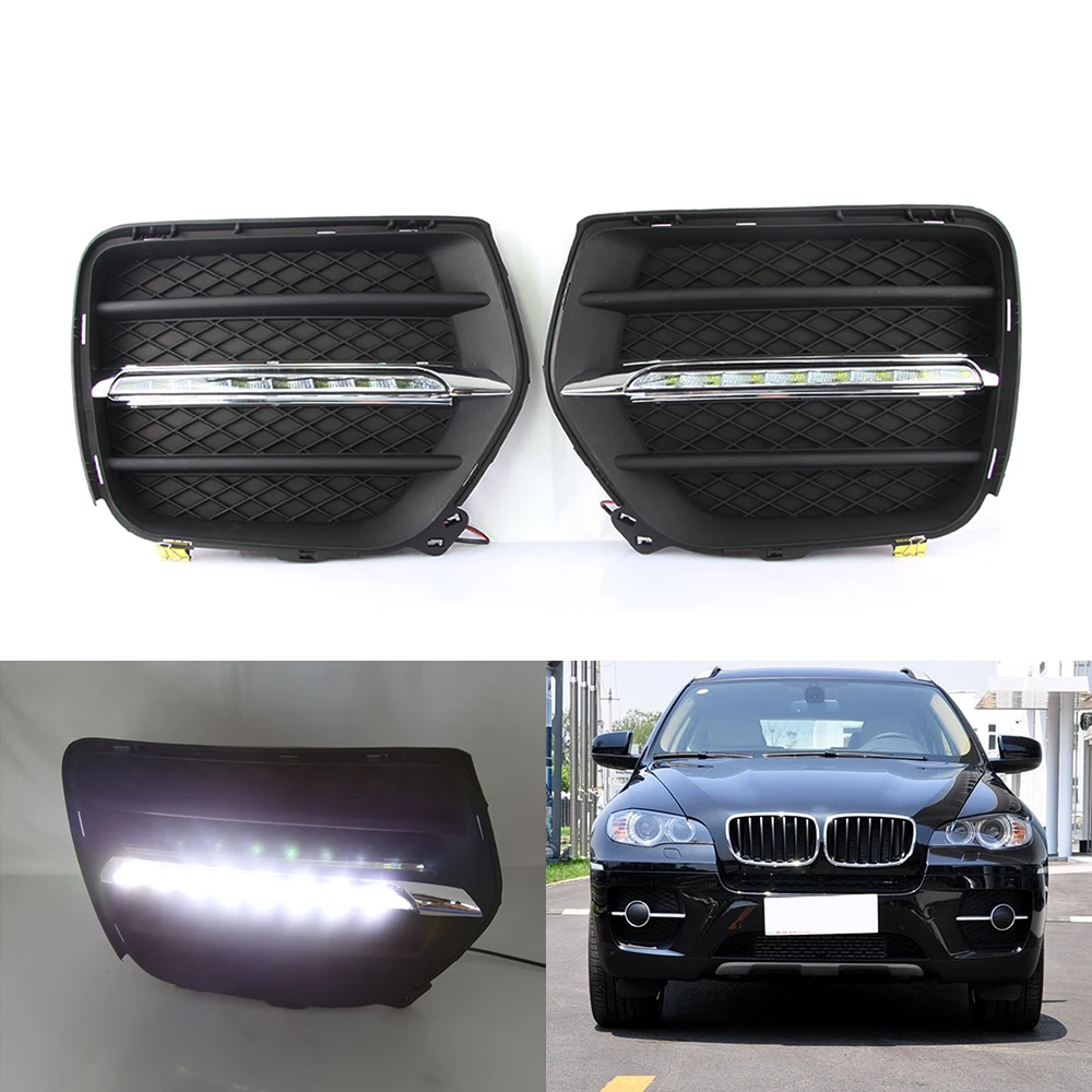 

OKEEN 2шт светодиодный дневные ходовые светильник для BMW X6 E71 2009-2013 Автомобильные фары дневного света Противотуманные фары DRL авто аксессуары для фар 12В