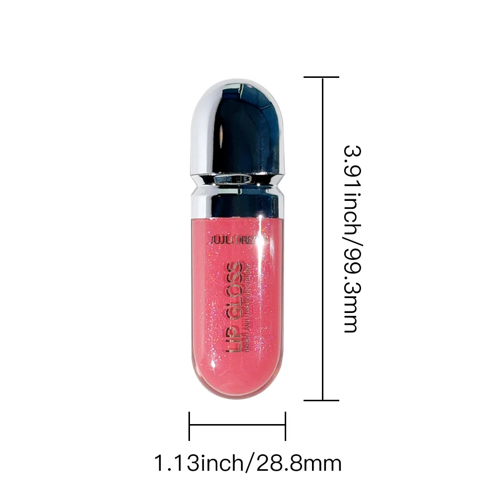 Long-Lasting Water-Gloss Plump Lip Gloss Capsule-Moisturizing & Hydrating Shine Mirror Transparent Pinkish-Shimmer Lip Glaze