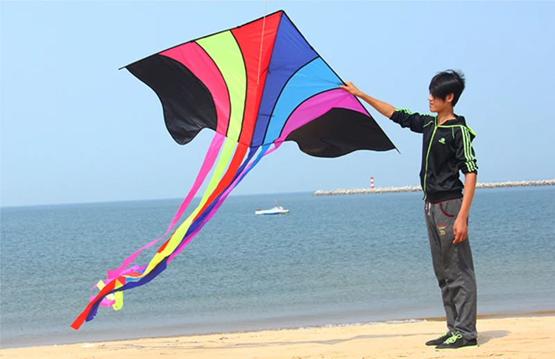 High-Quality Rainbow Eagle Kite for Kids - Durable Ripstop Nylon Fabric and Strong Line rainbow kite