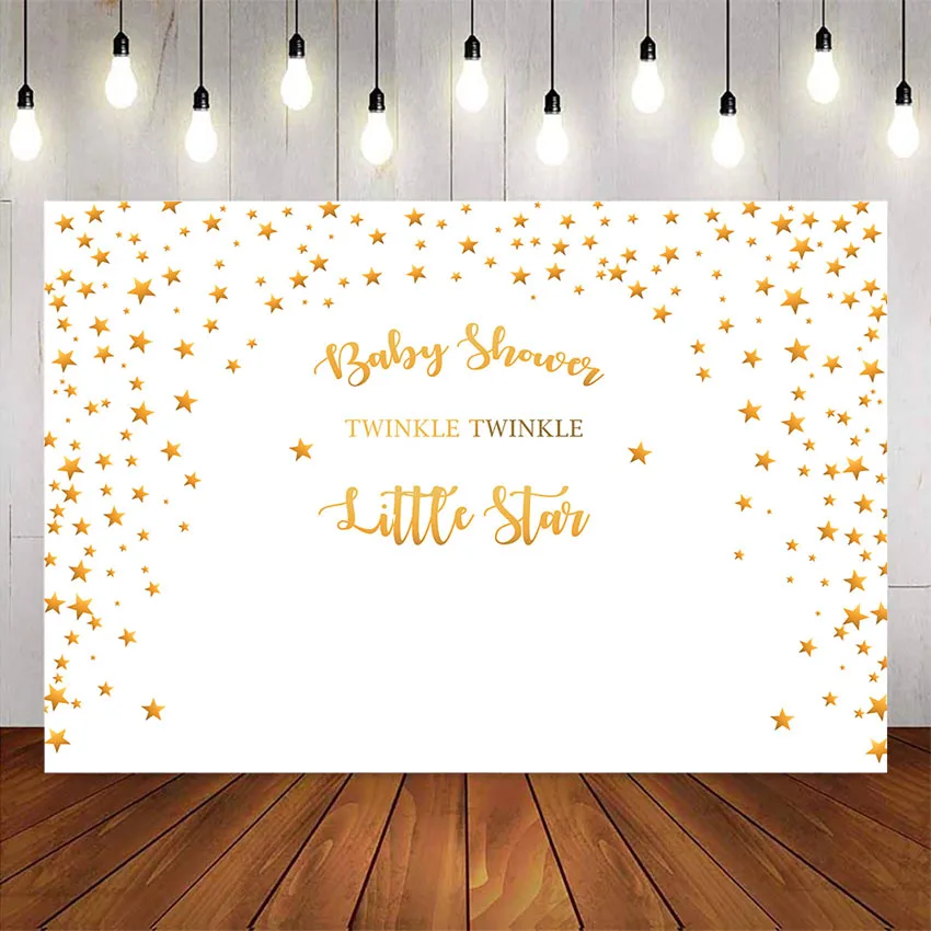 Scintillio Piccola Stella Baby Shower Sfondo Stelle Dorate Baby Shower Decorazione Per Feste Little Star Photo Background Studio