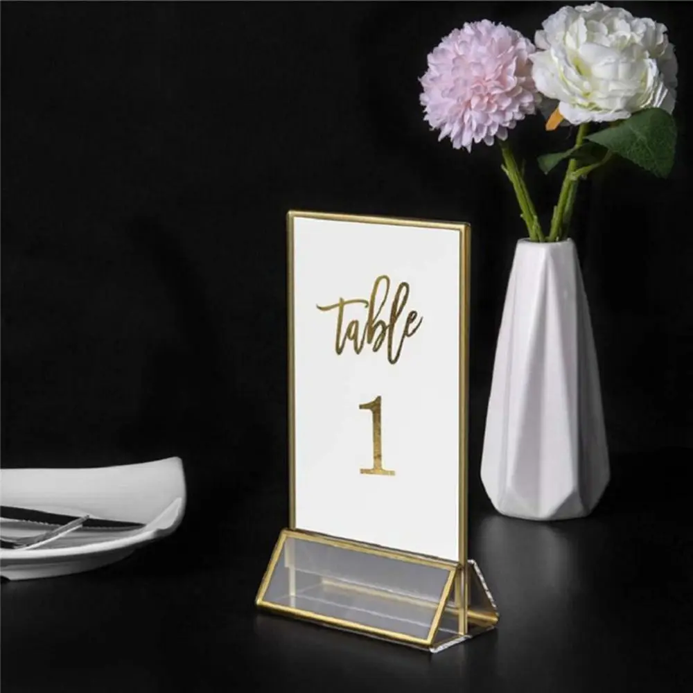 Mode Acryl Tisch Nummer Halten DIY Doppelseitige Menü Stand Party Decor Phnom Penh Display Zeichen Unterstützung Party – Detail 4