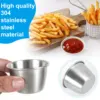 6Pcs 70ml Salad Dressing Container Stainless Steel Portable Silicone Lids Leakproof Dipping Sauce Condiment Box 3