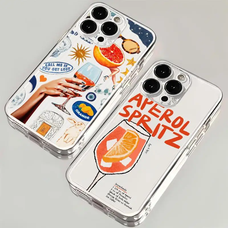Aperol Spritz Stylish Transparent Phone Case