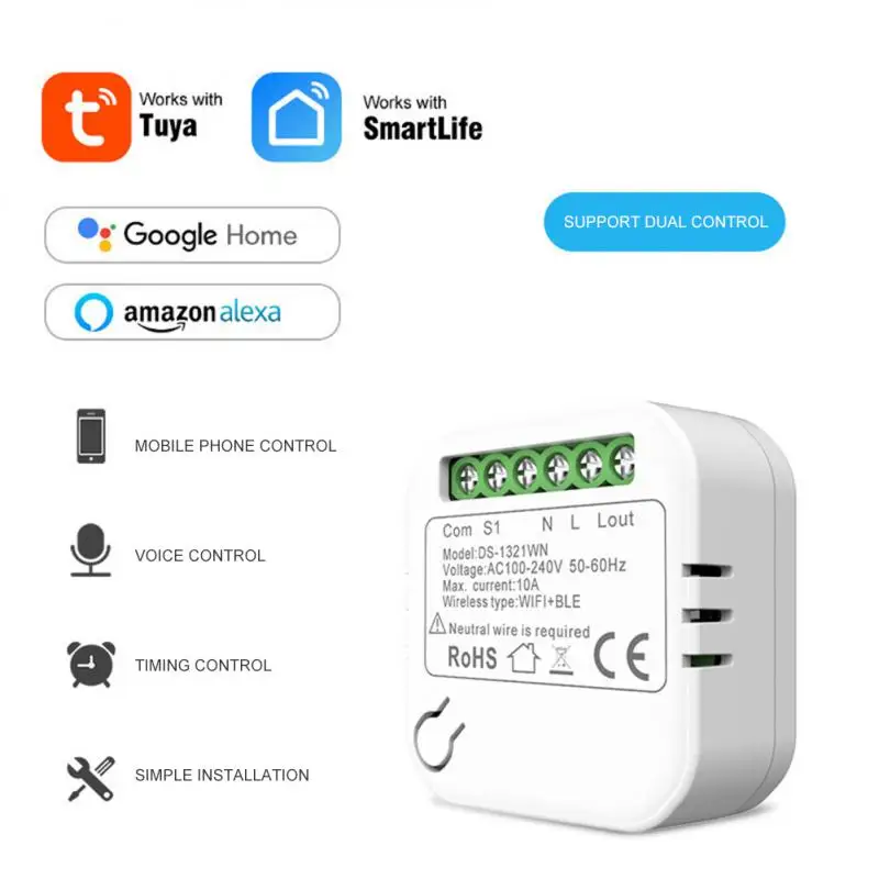 

Умный мини-модуль Wi-Fi Tuya, с поддержкой Alexa Home