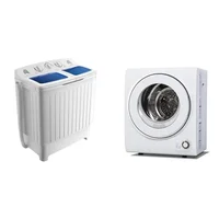 Compact Twin Tub Washer Dryer Combo 12lb 8lb Mini Laundry Set Portable Electric Bundle 1