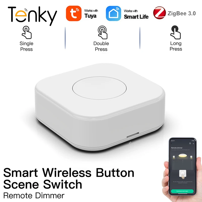 

Tuya ZigBee Smart Scene Switch Wireless Multi-scene Linkage One Key Control Button Smart Home Work with Smart Life ZigBee Hub