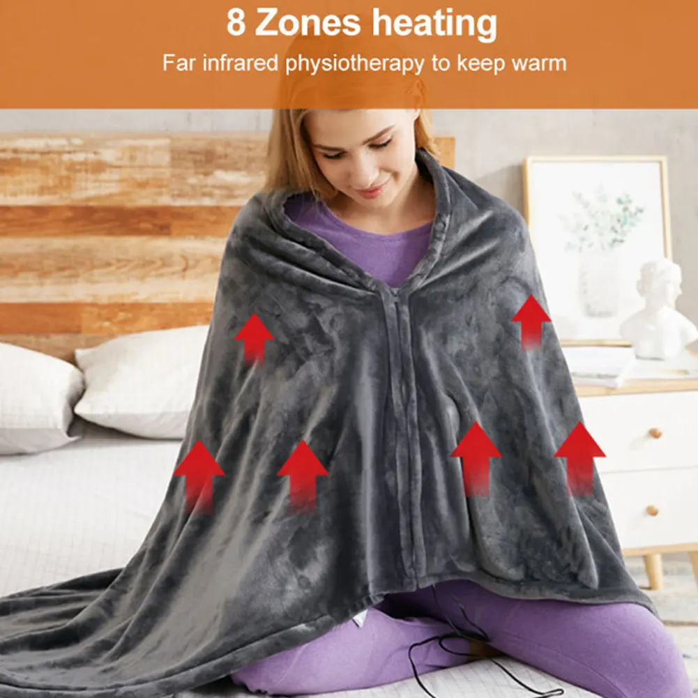 Description Picture 5 of itemUSB Electric Heated Blanket 3 Heating Levels Fleece Heated Blanket Wearable Body Warmer Blanket for Household and Office